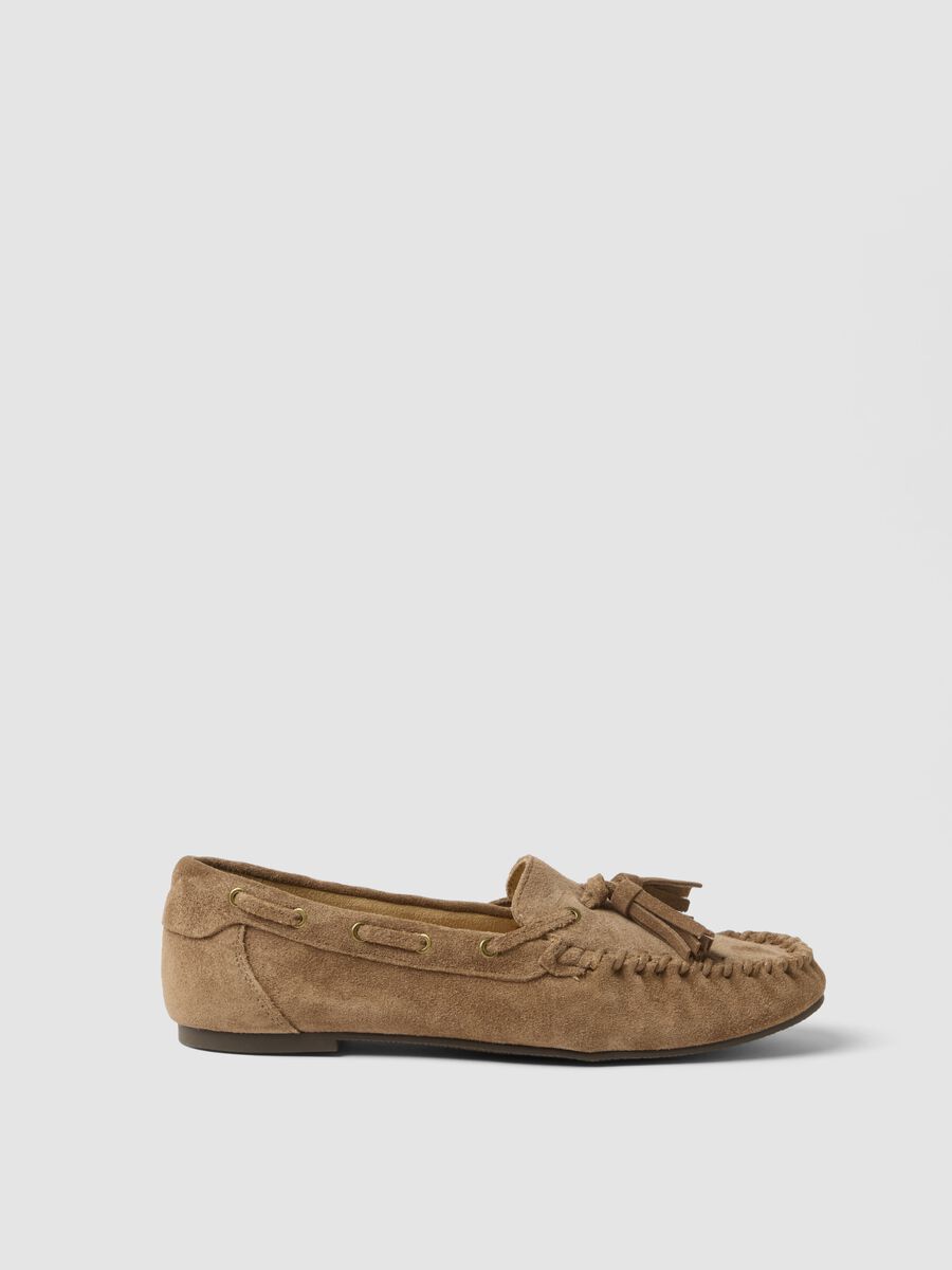 Comfortable brown genuine leather loafers_0