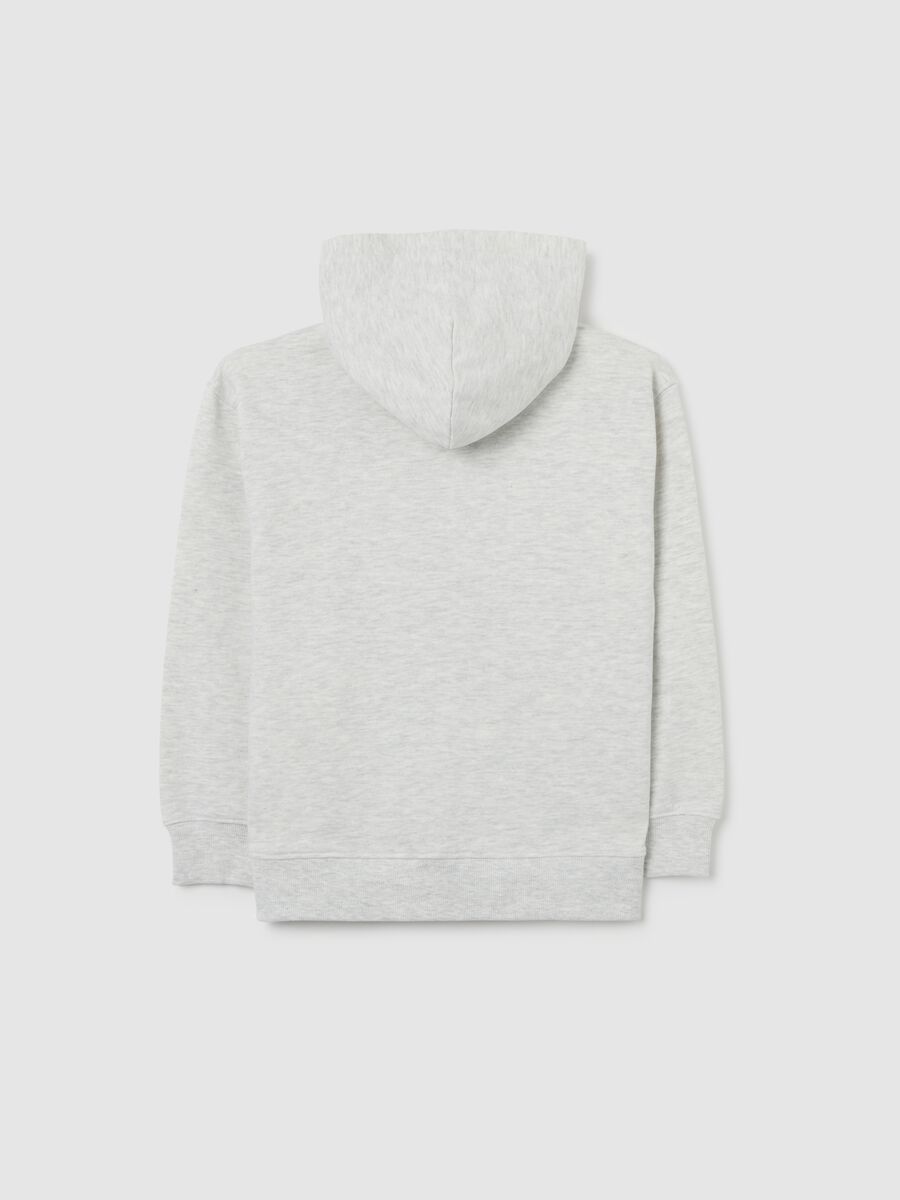 Children's grey hoodie in pure cotton oversized fit with zip_1