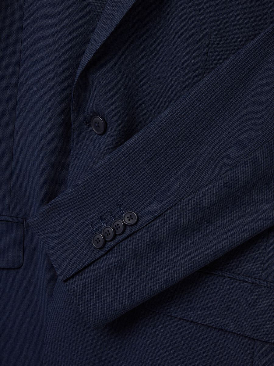 Slim-fit single-breasted blazer with micro weave_5