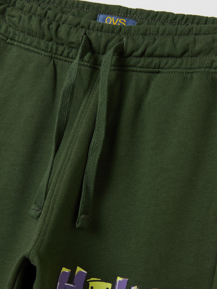 Cotton joggers with drawstring and print_2