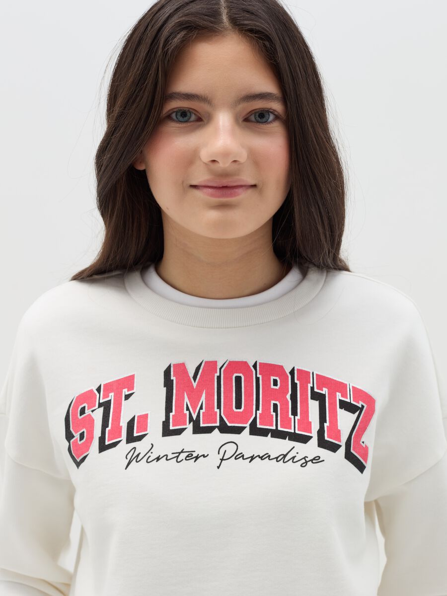 Cropped sweatshirt with lettering print_2