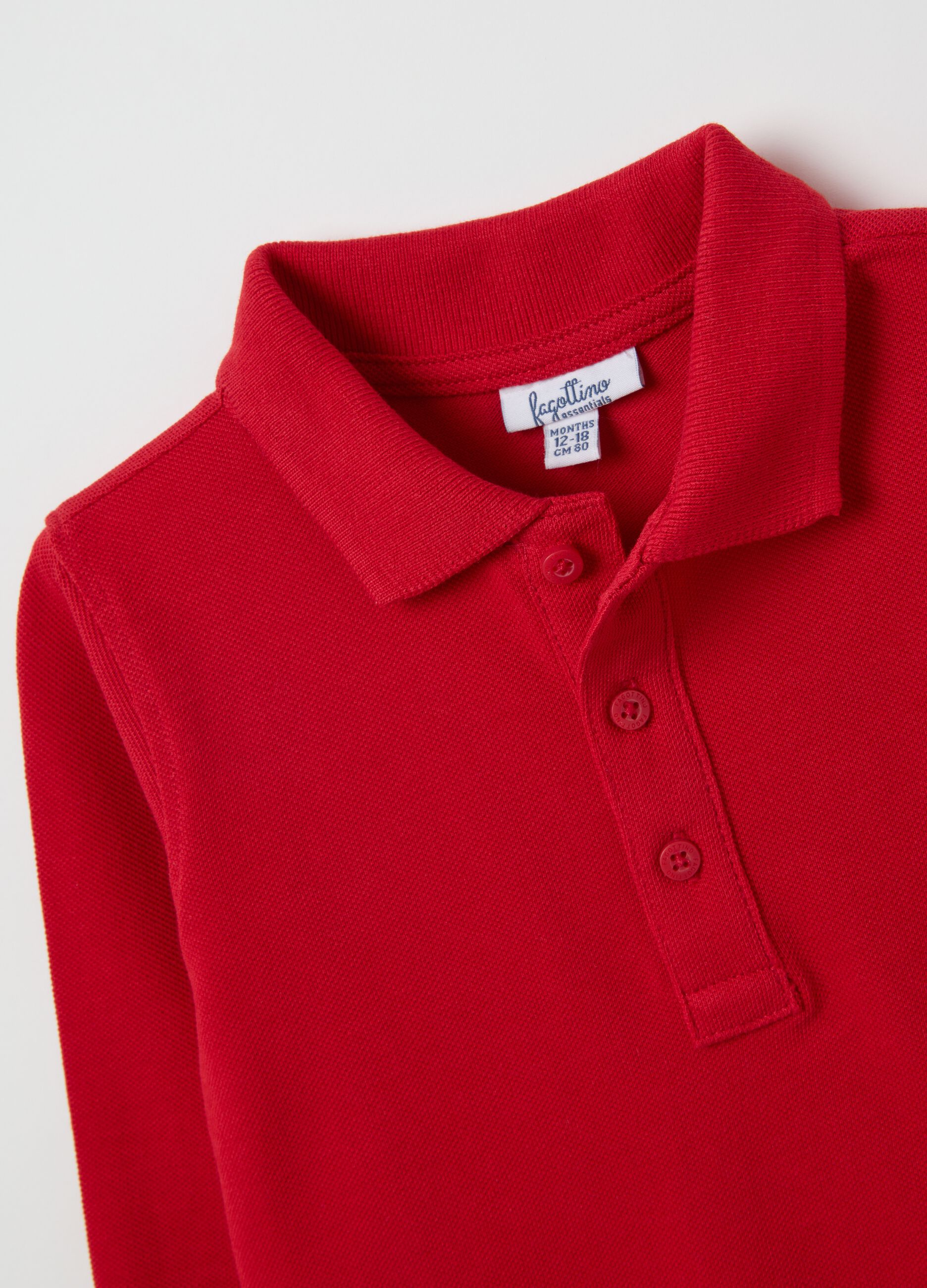 Baby's pure cotton red polo regular fit
