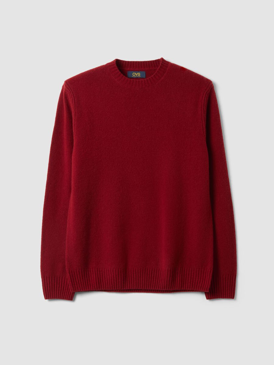 Maglia rossa girocollo in misto lana regular fit_0
