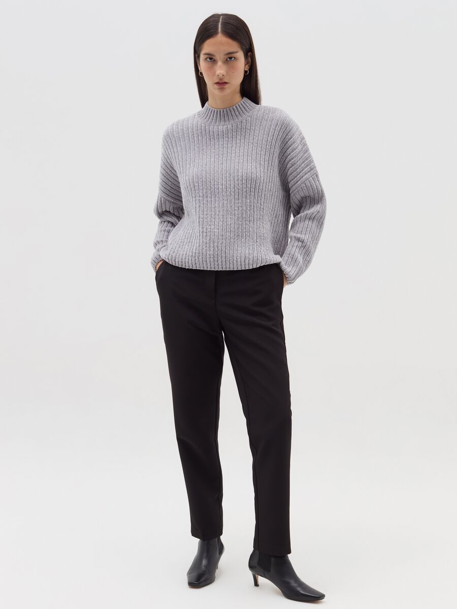Chenille pullover with mock neck_1