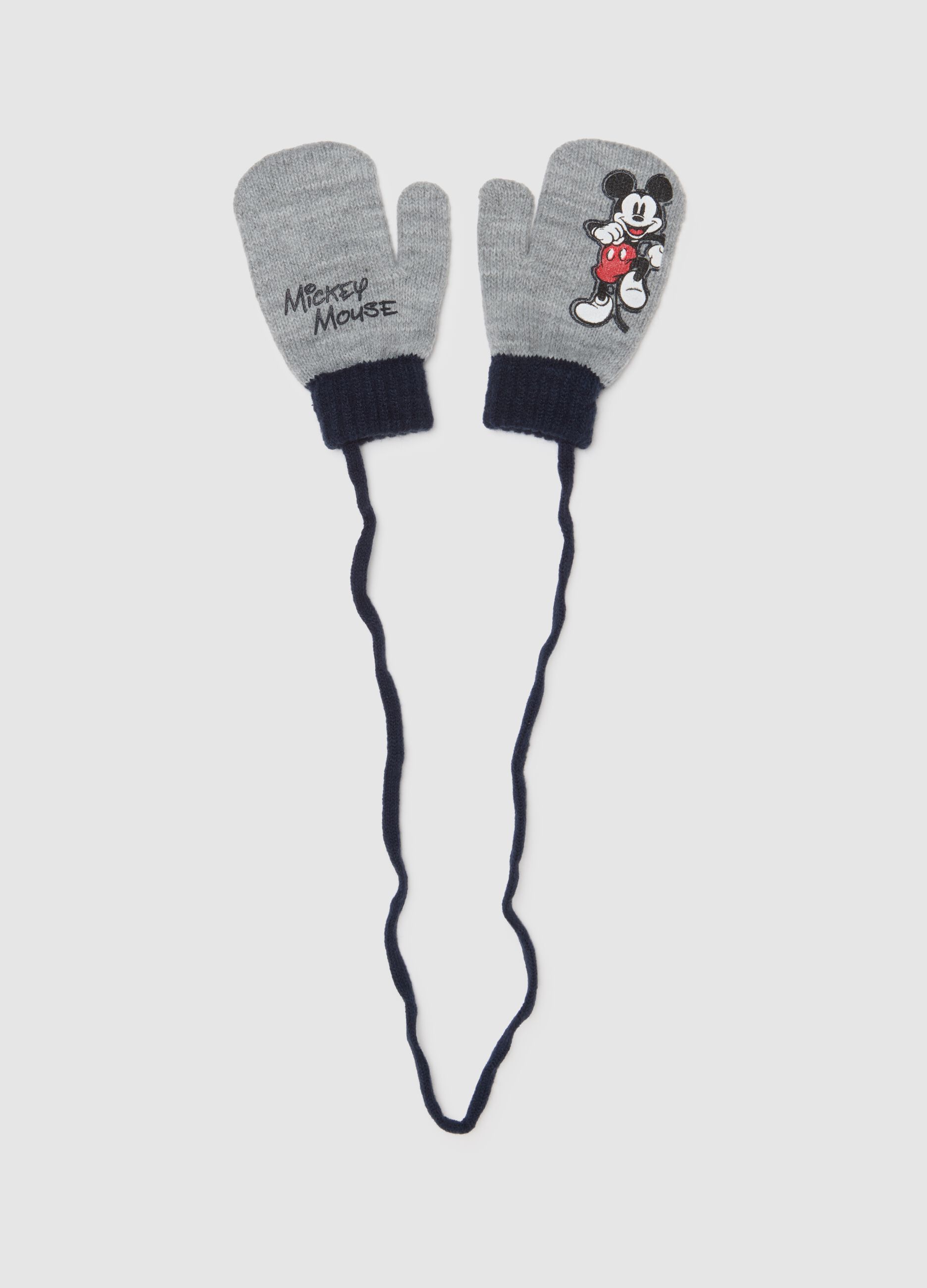 Heavy Grey Gloves with Print
