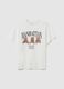 Relaxed Fit White Pure Cotton T-Shirt with Emblem_4