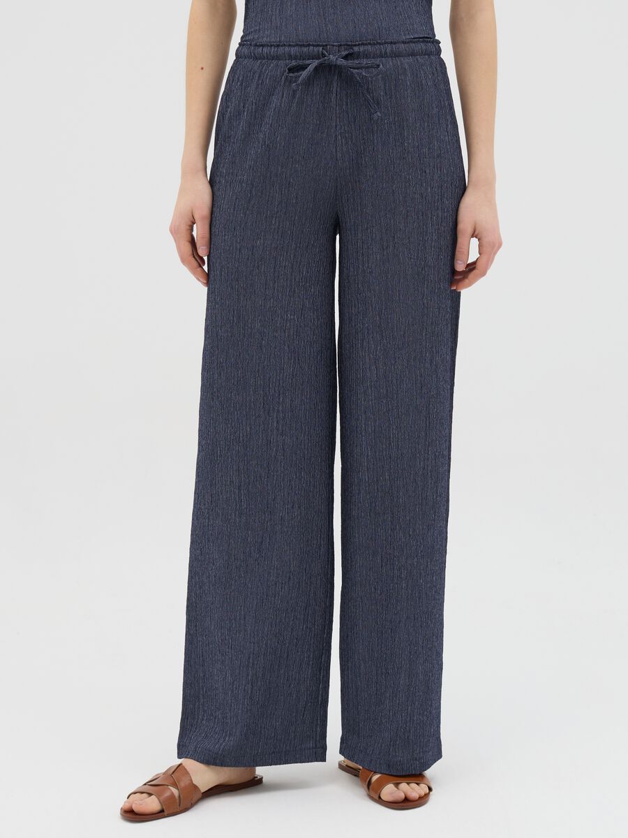 Wide blue trousers in stretch jersey_1