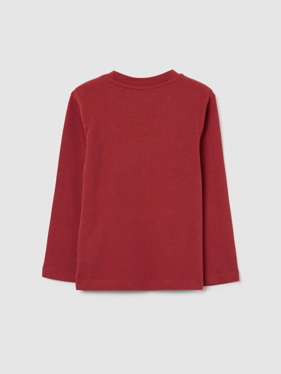 Red Long-Sleeve Cotton Shirt for Children_1
