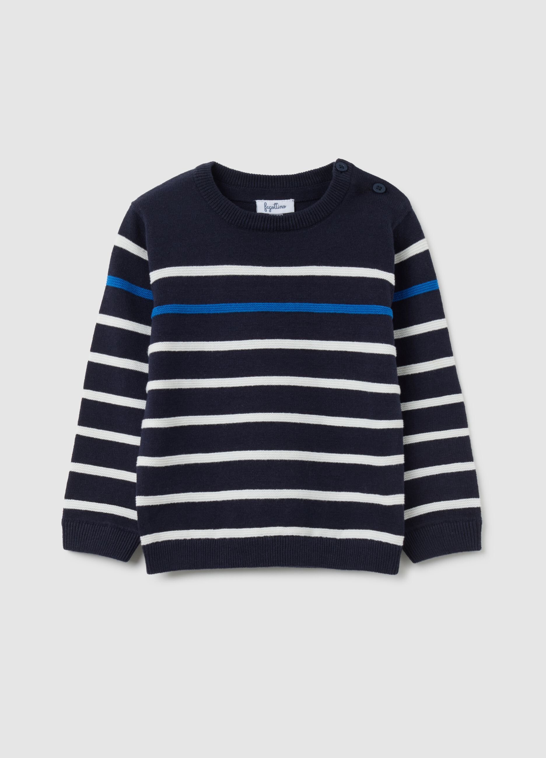 Multicolour regular fit children's sweater in pure cotton