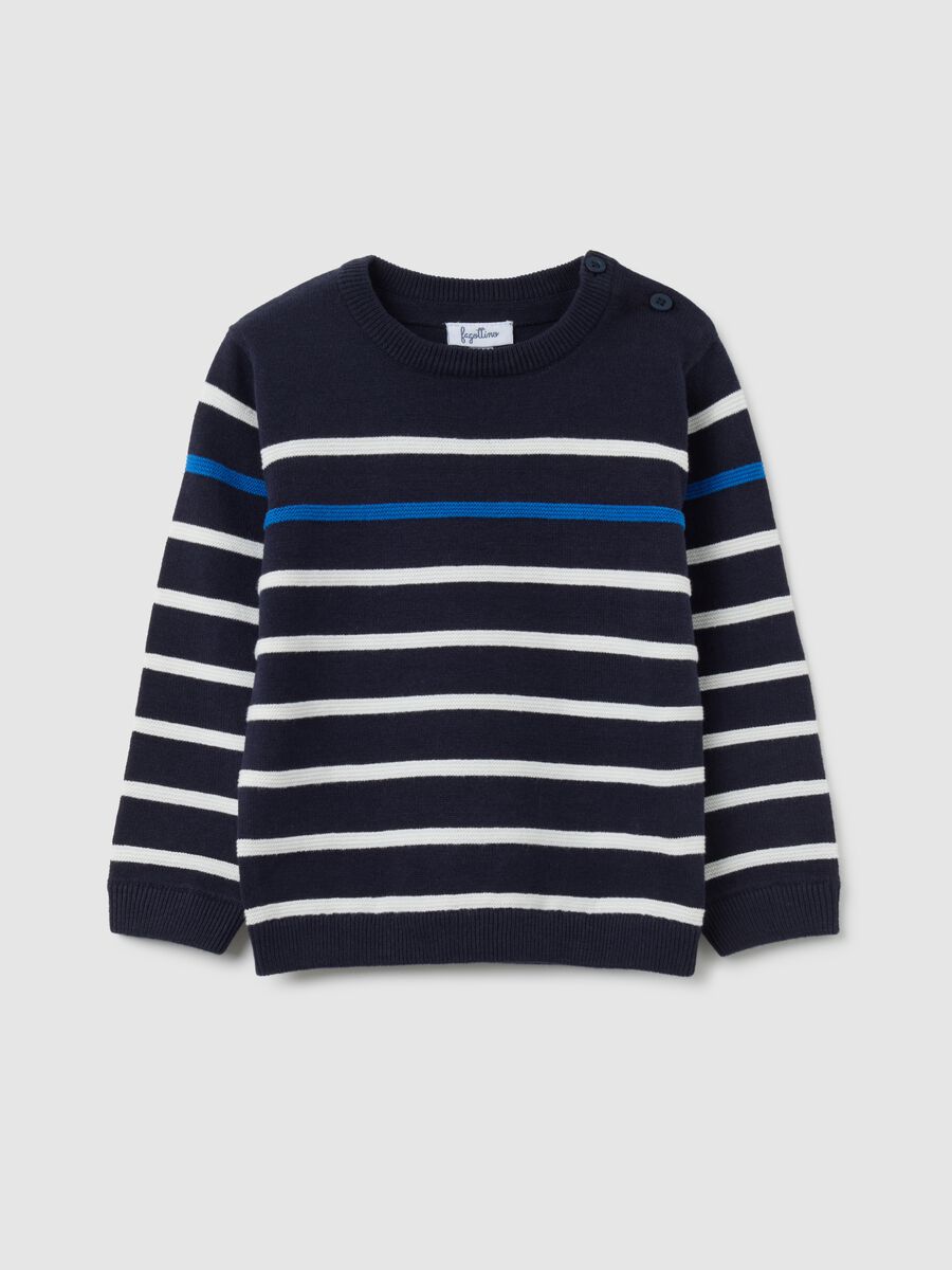 Multicolour regular fit children's sweater in pure cotton_0