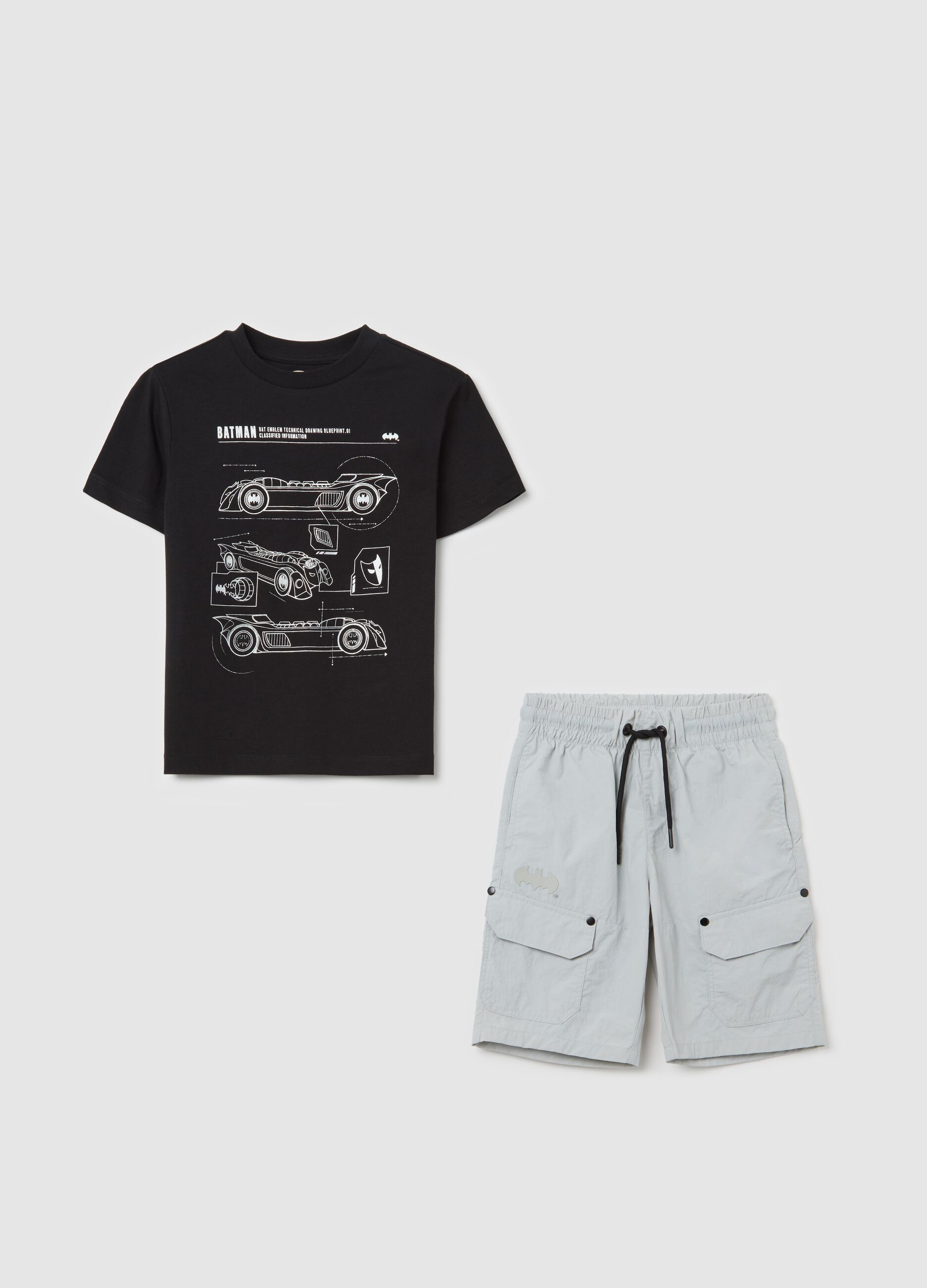 Completo jogging nero e bianco in cotone