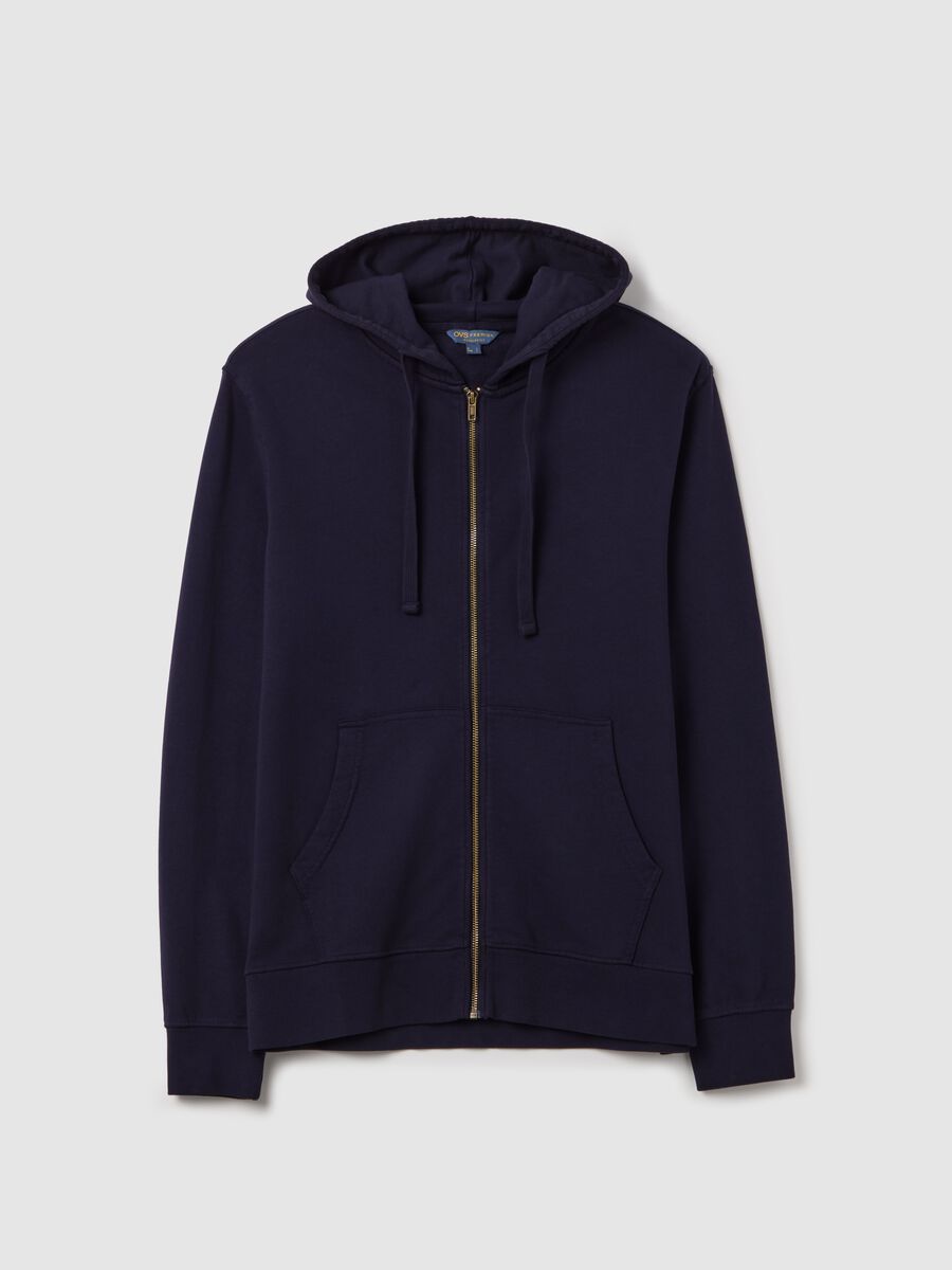 Full-zip sweatshirt in cotton with hood_4