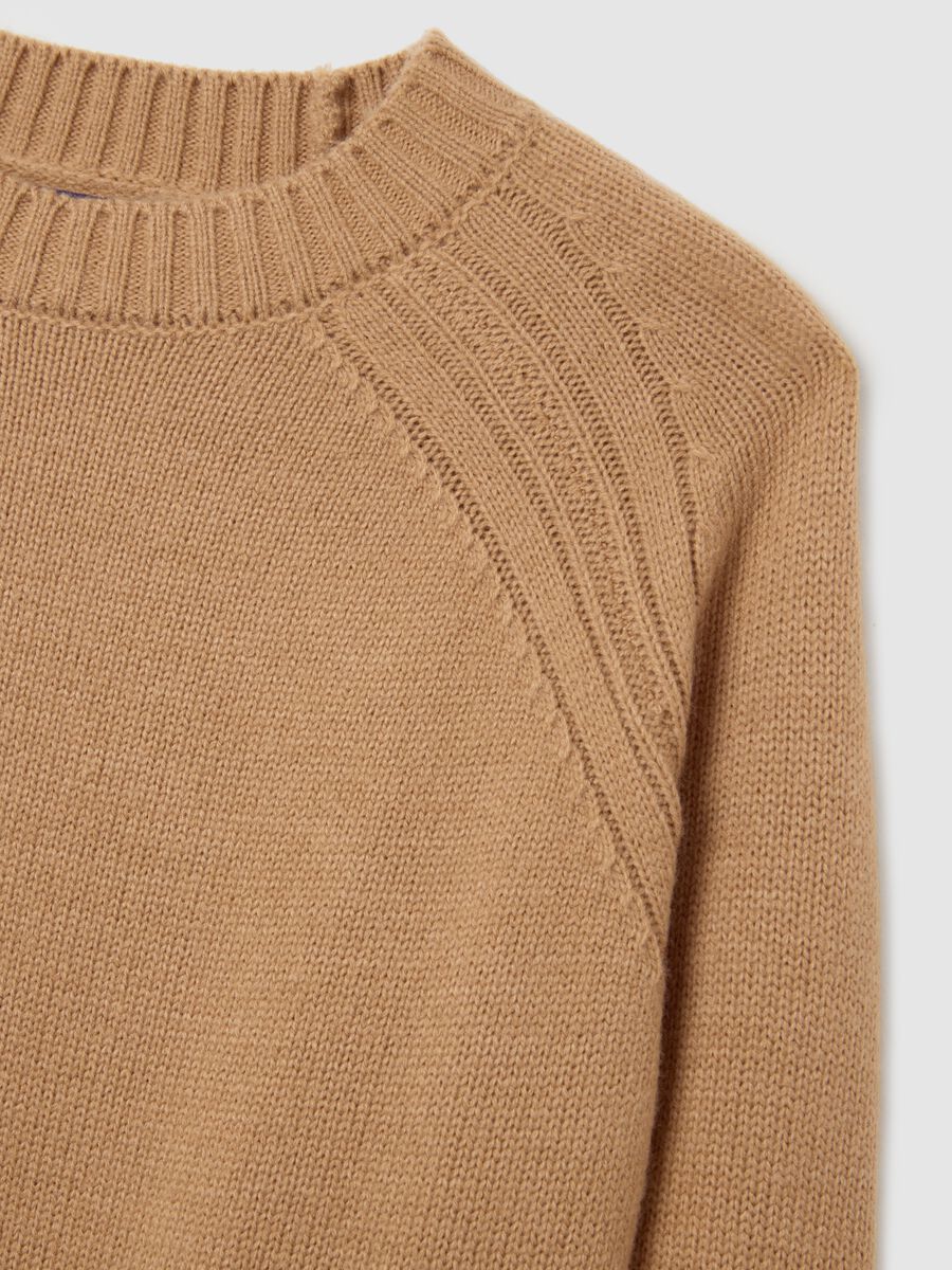 Beige wool blend oversized pullover_5