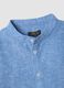 Boys&rsquo; blue linen and cotton-blend shirt with Mandarin collar, regular fit_2