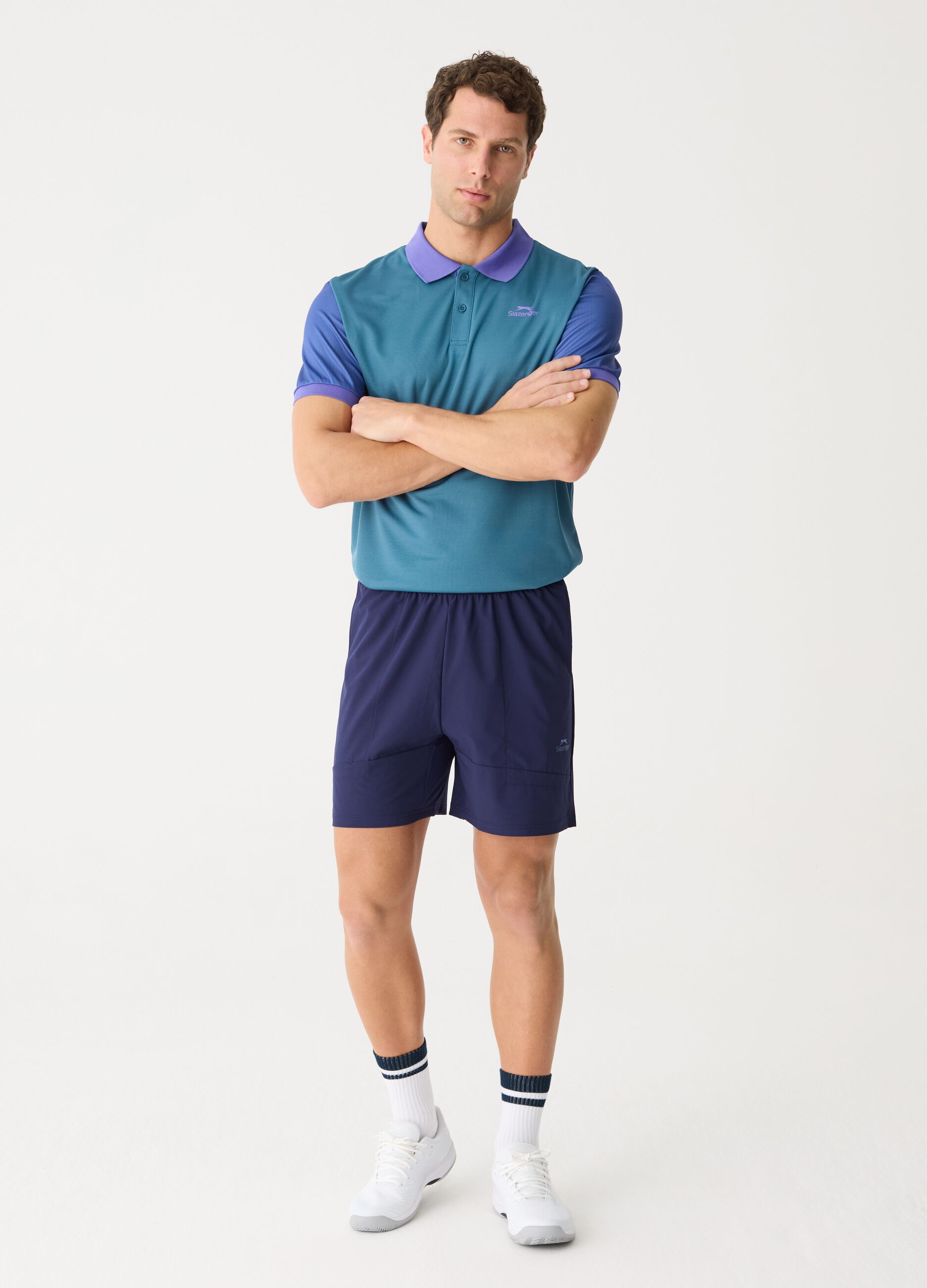SLAZENGER polo shirt in technical fabric