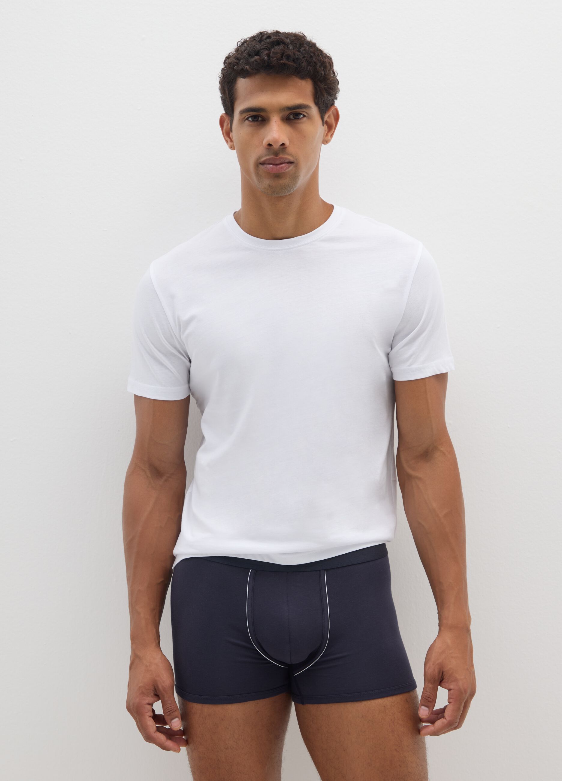 Blue Stretch Cotton Boxer Twin Pack