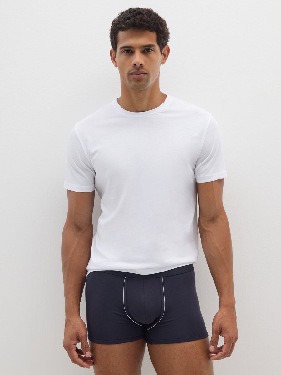 Blue Stretch Cotton Boxer Twin Pack_0