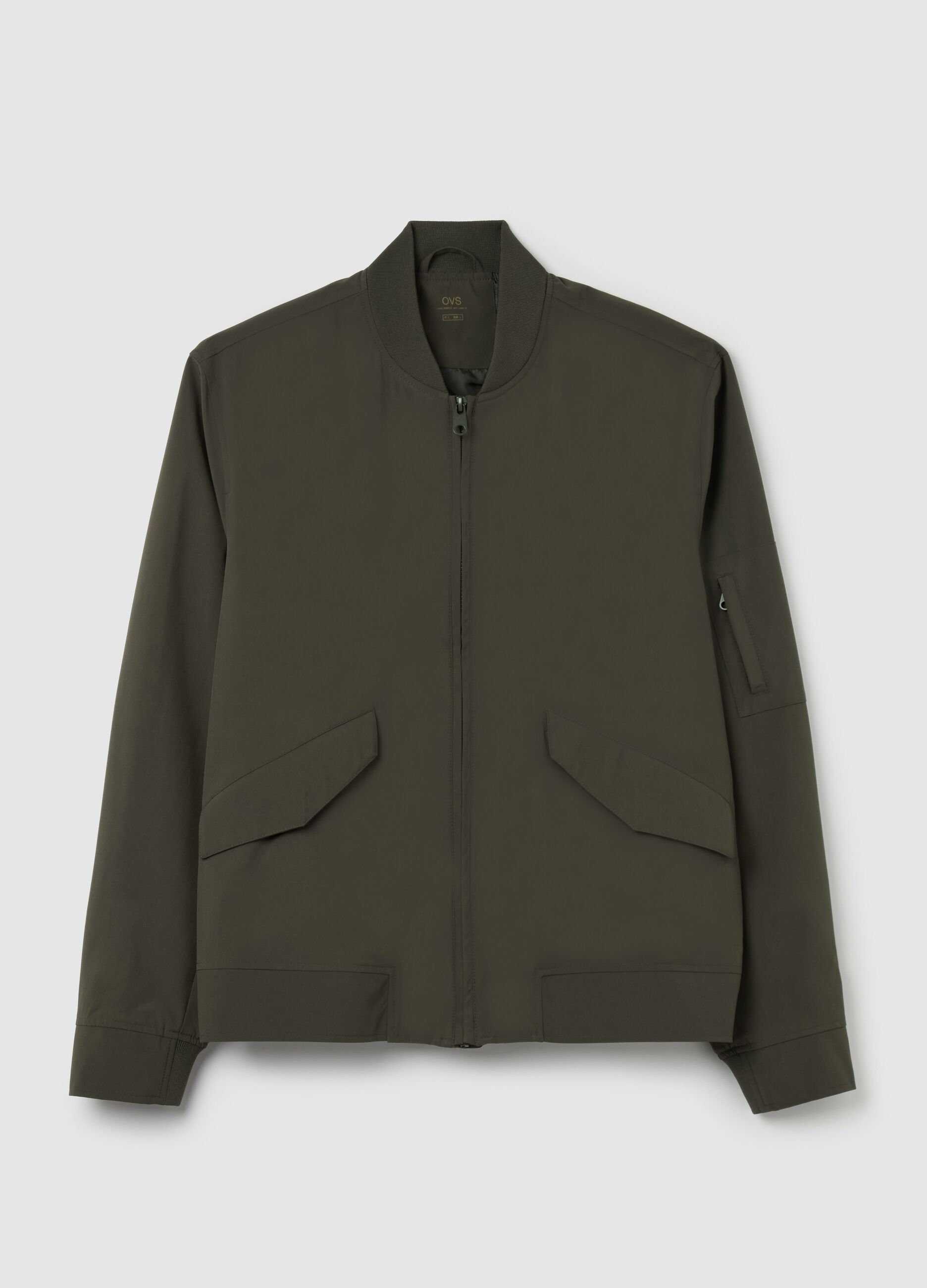 Lightweight full-zip bomber jacket