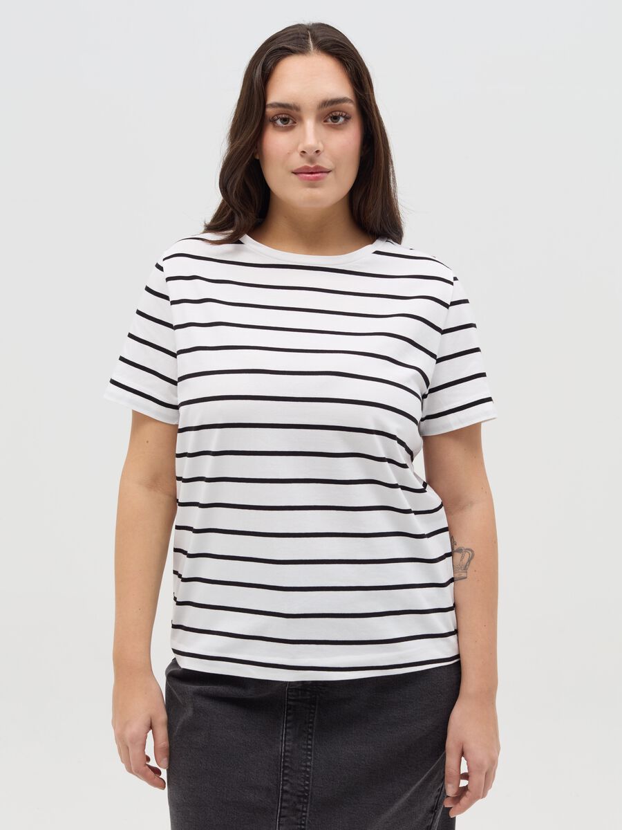 Curvy MYA stretch cotton T-shirt_0