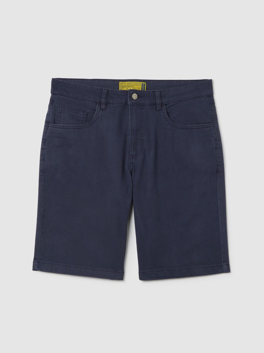 Ovs Stretch Cotton Casual Blue Bermudas_4