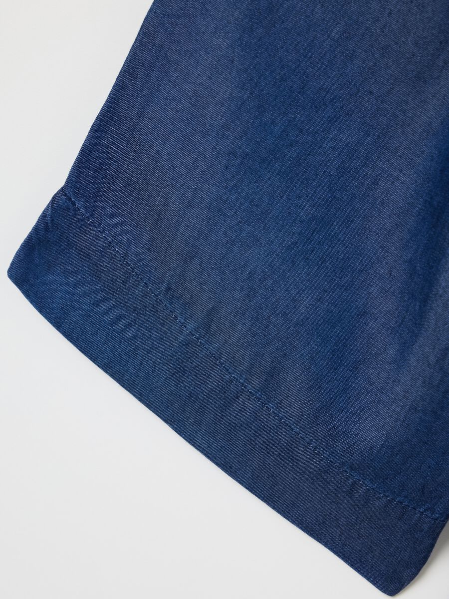 Blue wide-leg trousers in Lyocell_3