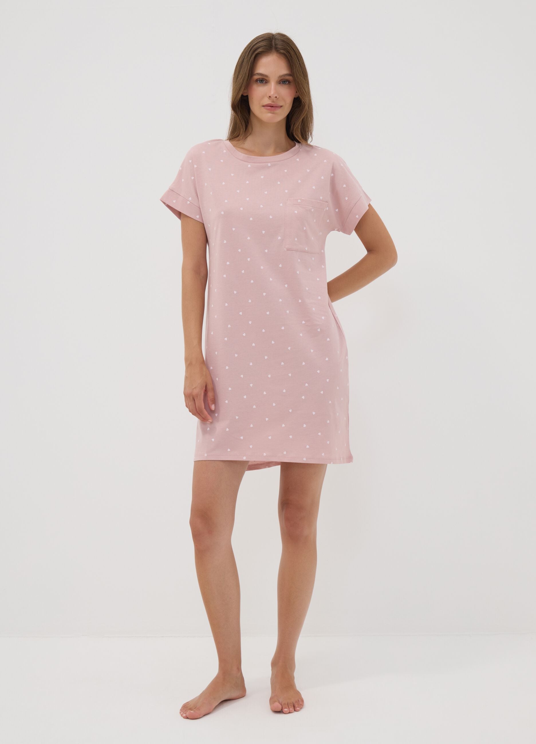 Pink pure organic cotton nightshirt