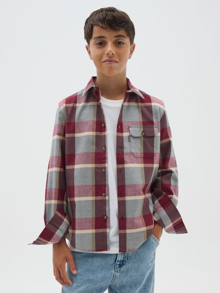 Boys' pure cotton multicolour regular fit shirt_0
