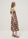 Brown floral print dress_0