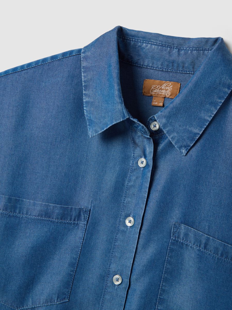 Camicia premaman blu in puro lyocell regular fit_5