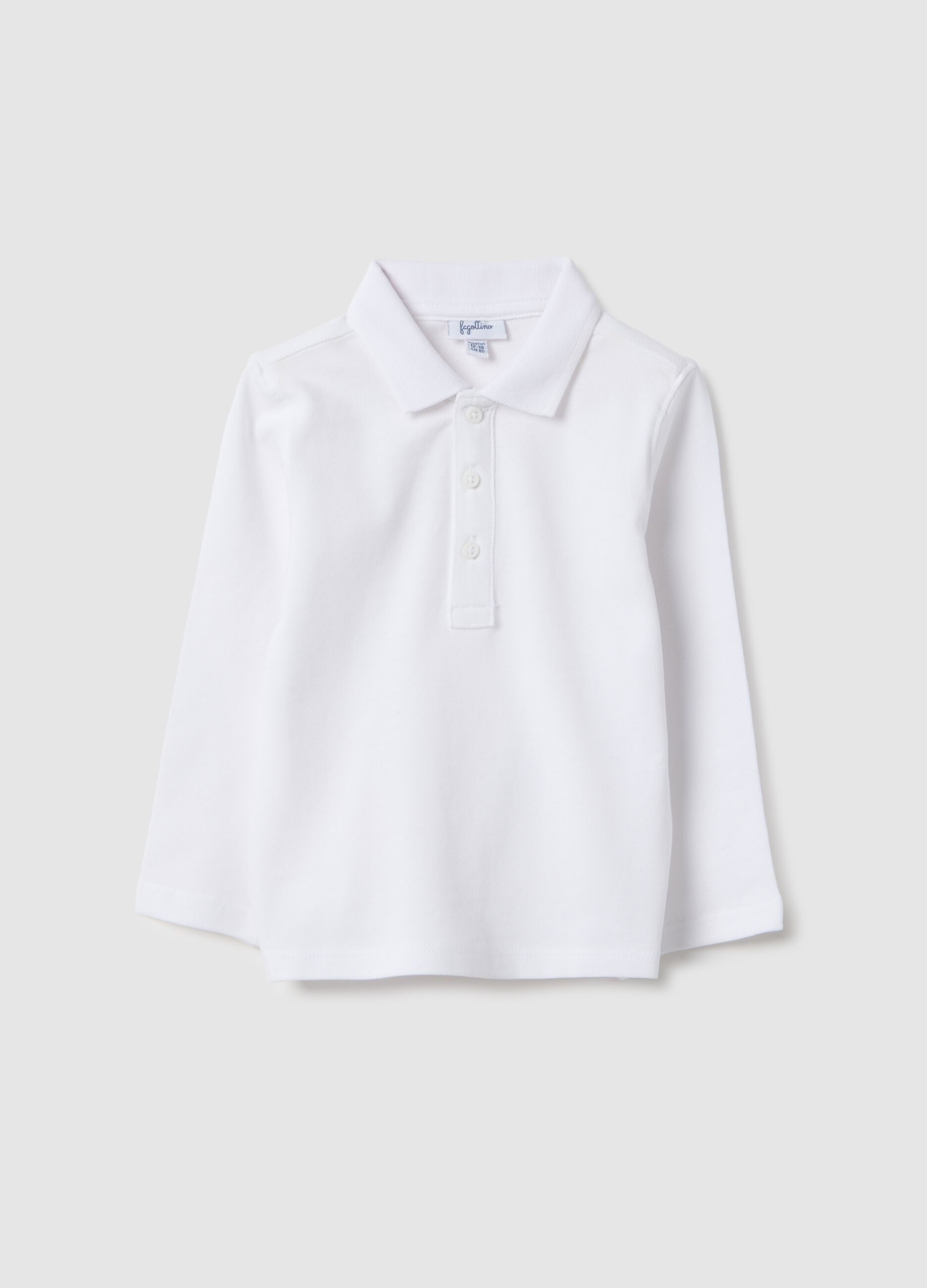 White pure cotton polo for boys regular fit