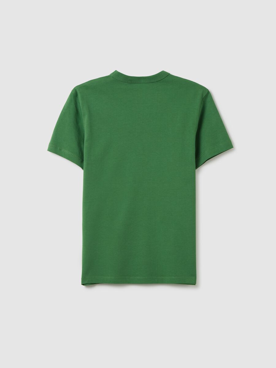 Green short-sleeve cotton T-shirt for boys_1