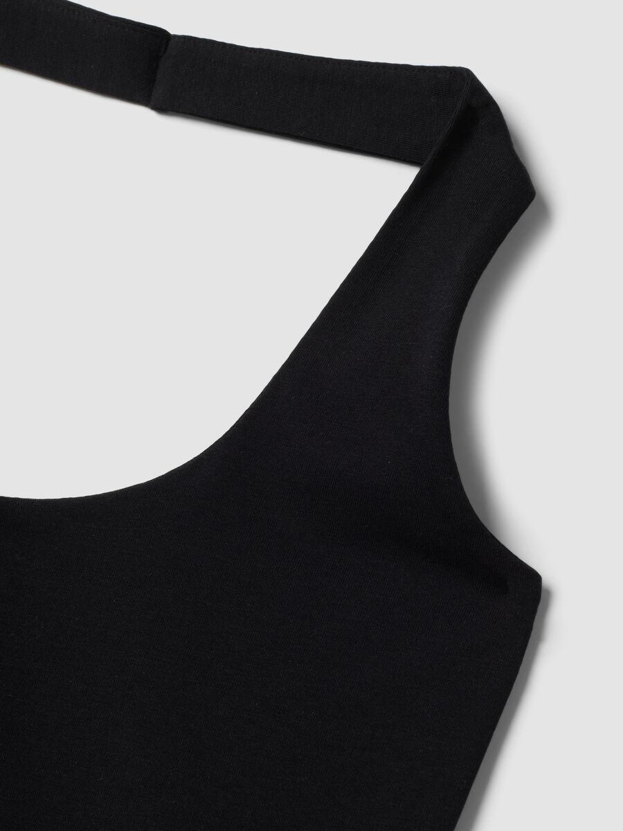 Black stretch cotton top_5