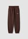 Pantaloni jogger marroni in puro cotone regular fit_0