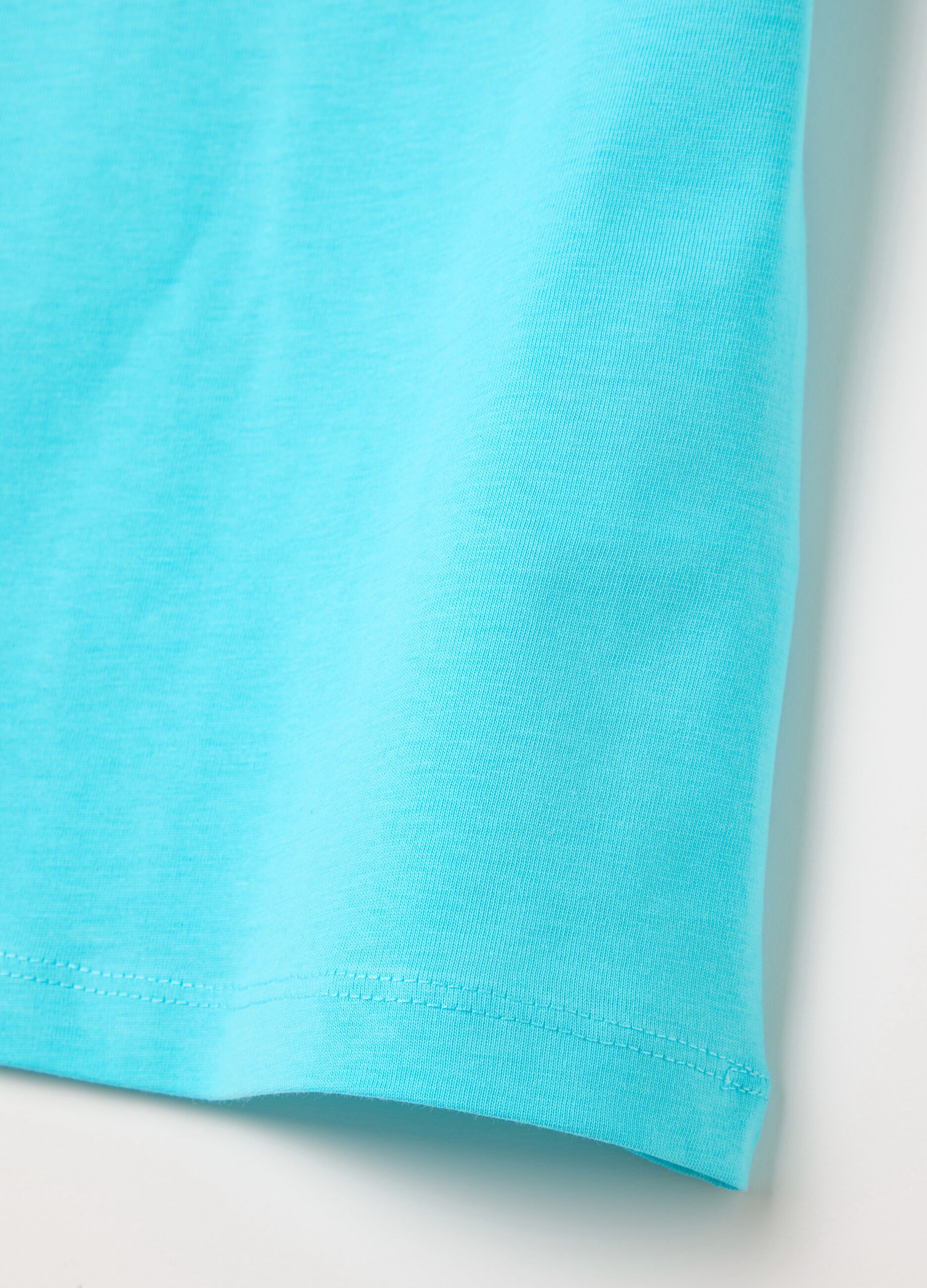 Blue T-shirt in pure cotton for girls