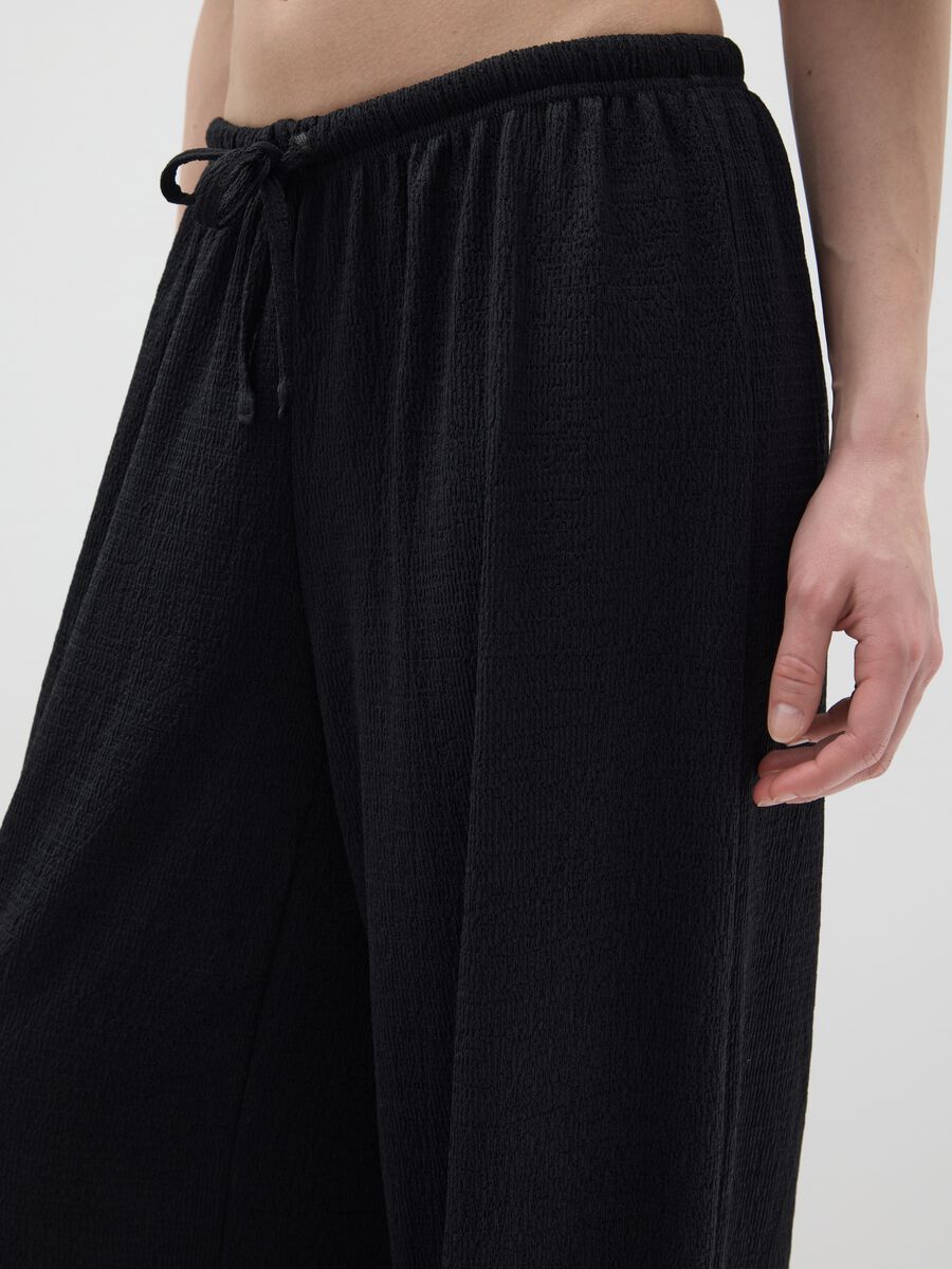 Black wide trousers with elastic waist B.Angel_2