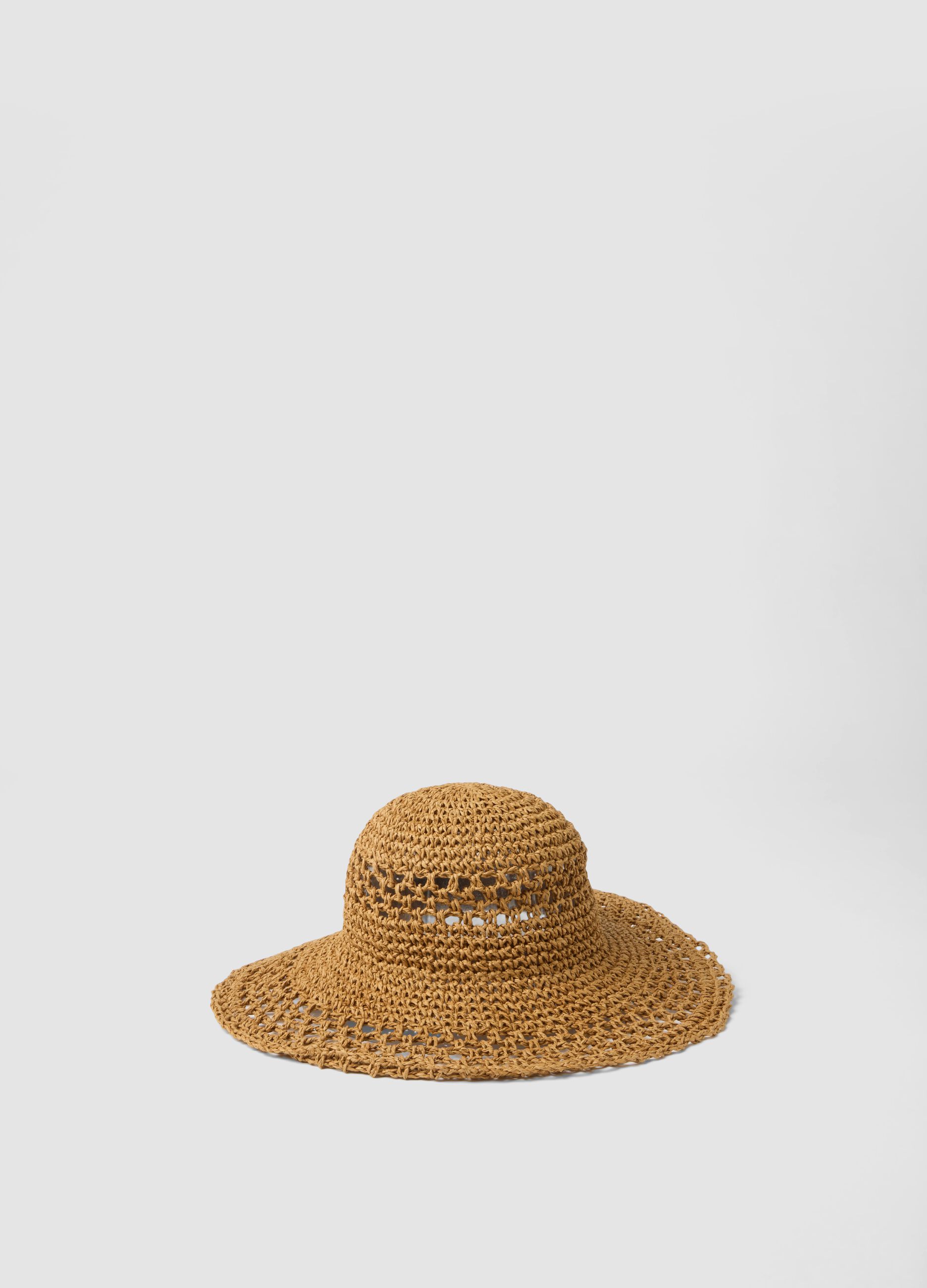 Pure paper-fibre hat in brown