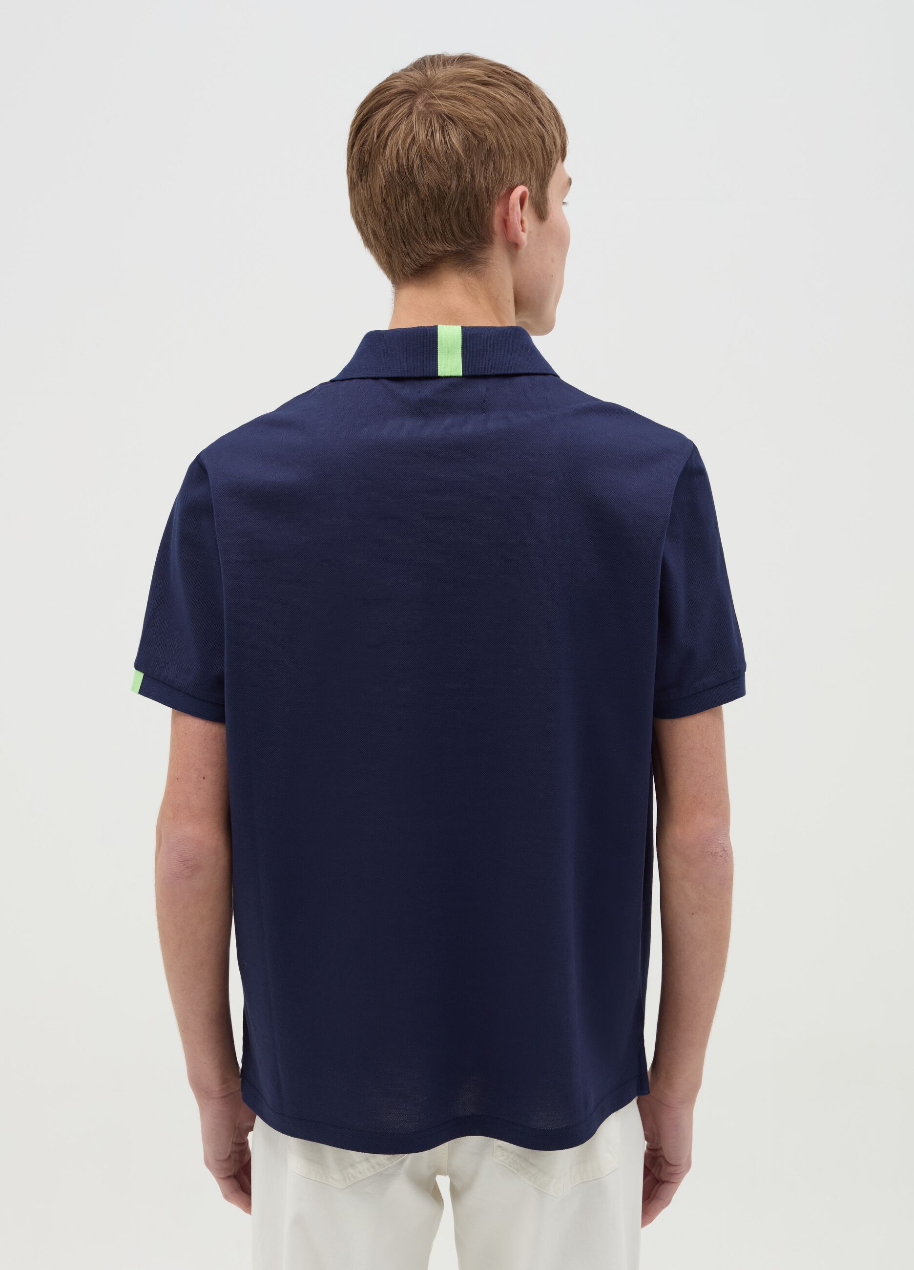 Polo shirt with contrasting detail and logo embroidery