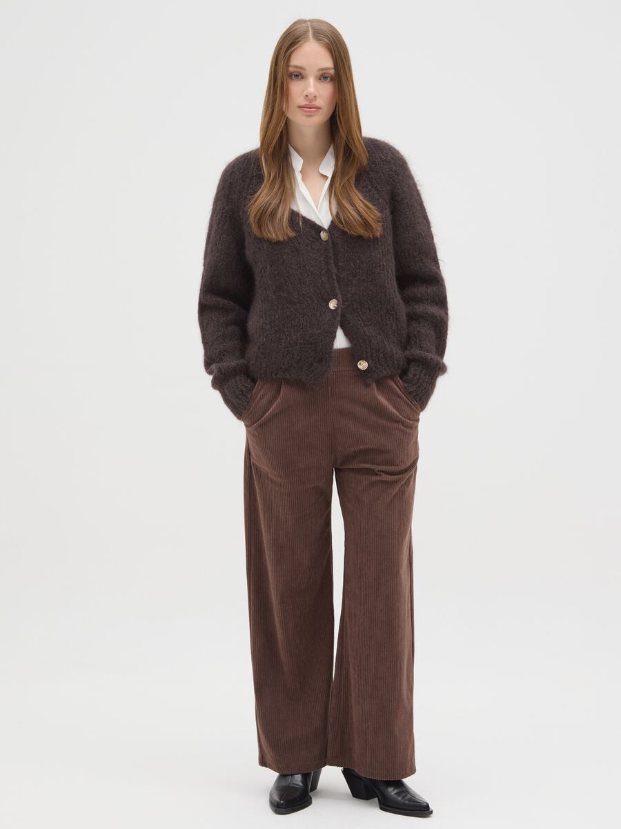 Brown Regular Fit Corduroy Trousers_0