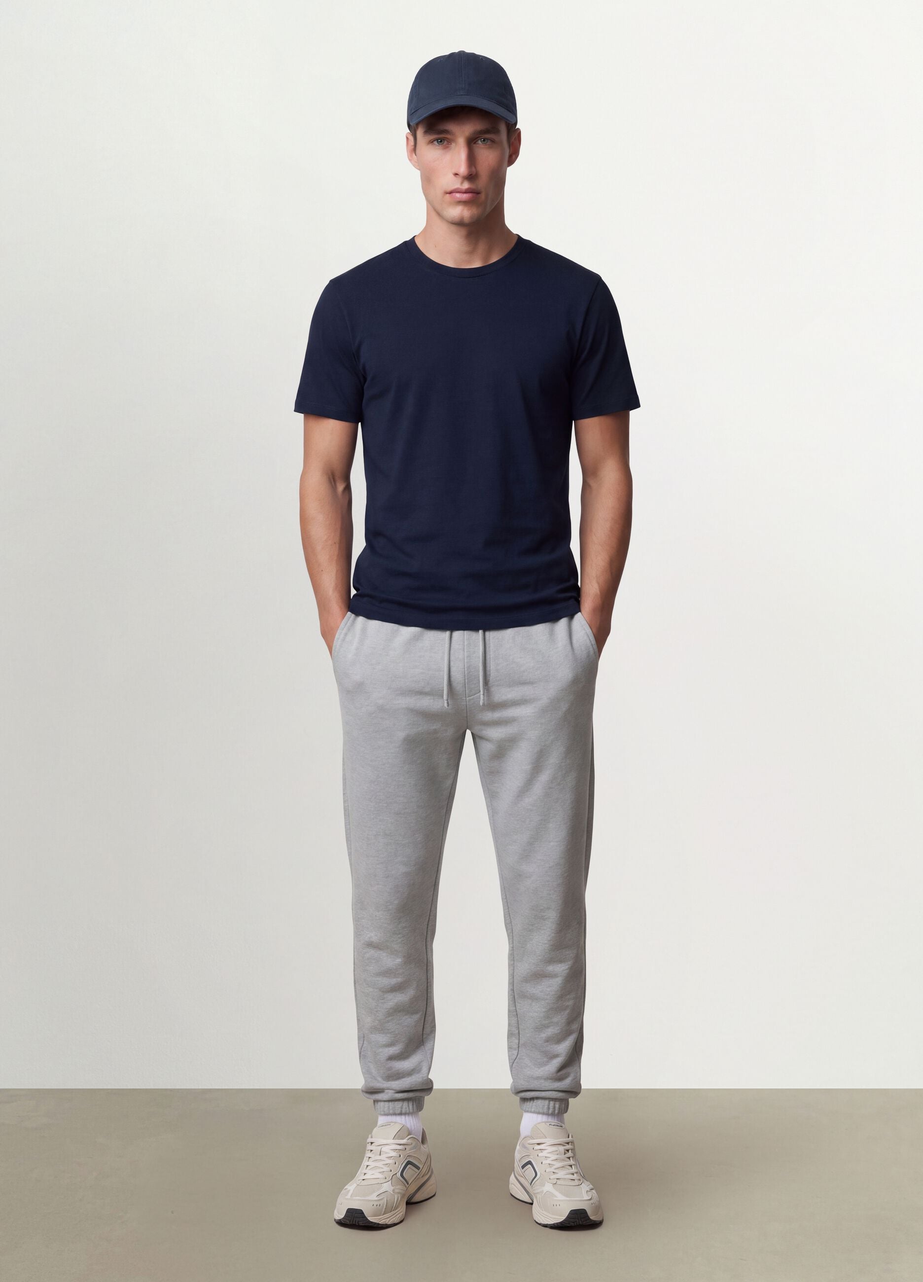 Men&rsquo;s blue organic cotton slim-fit short-sleeve T-shirt