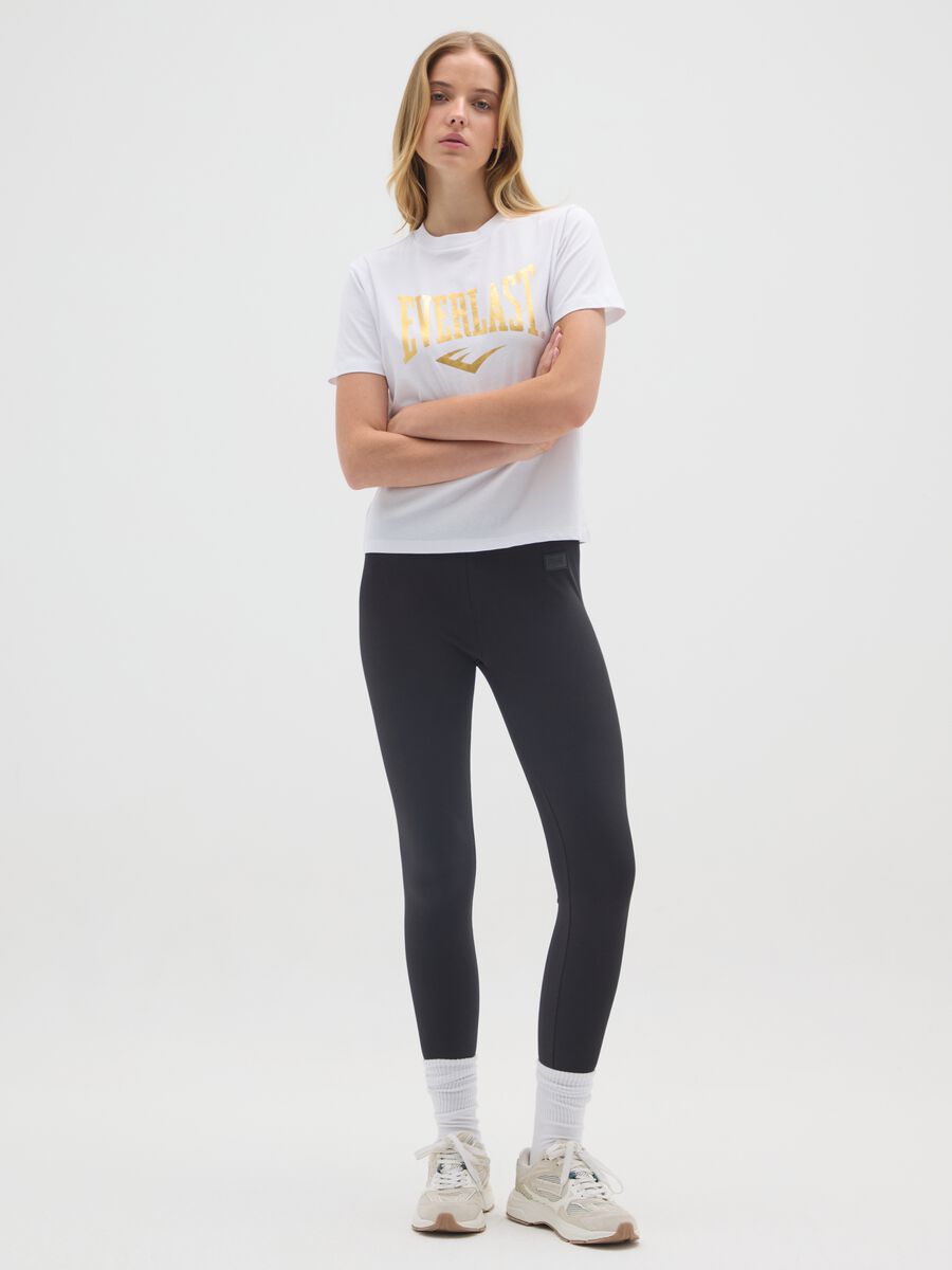 White pure cotton regular fit Everlast T-shirt_1