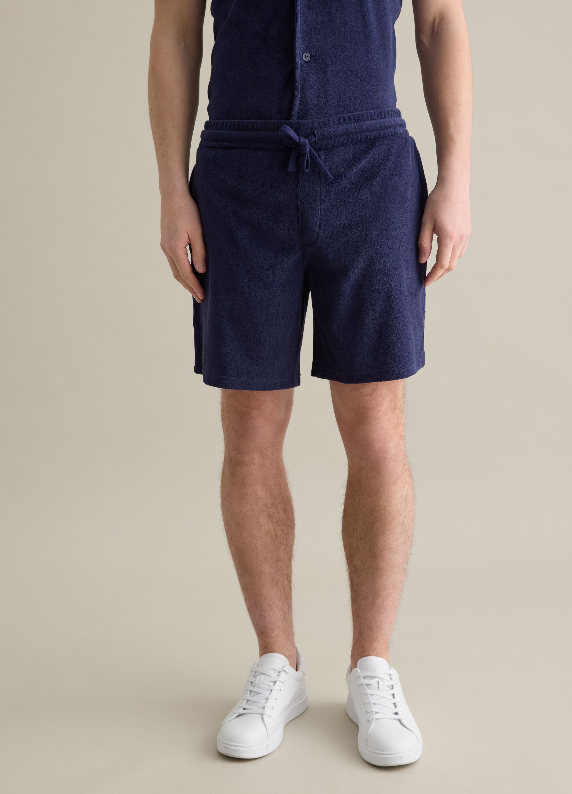 Bermuda in Lead Blue Mixed Fabric