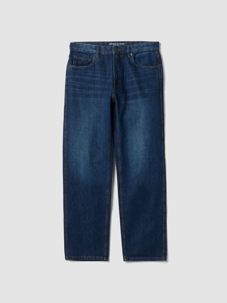 Pure cotton denim jeans, relaxed fit_0