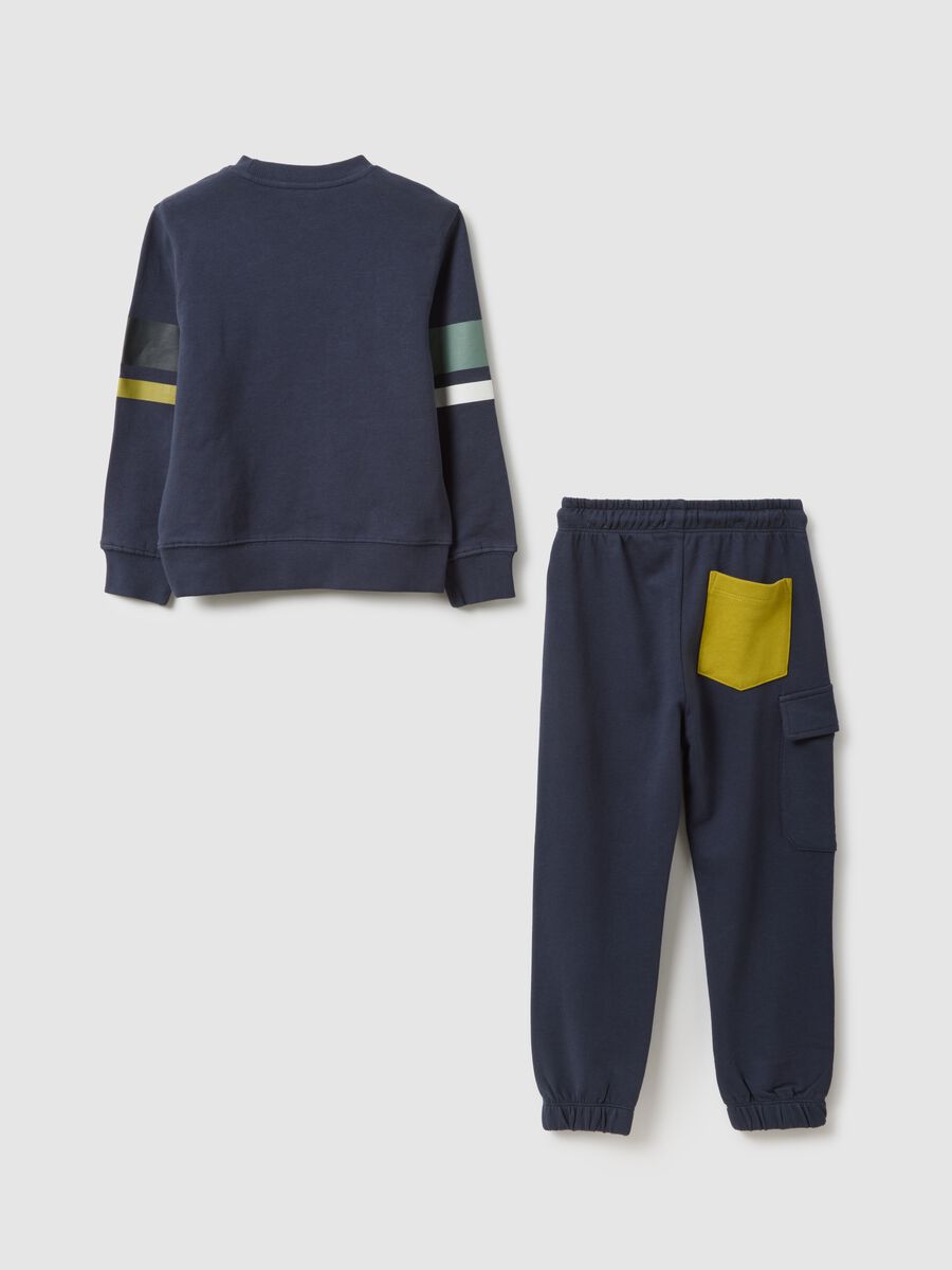 Children's regular fit blue cotton sweatshirt and trousers set_1