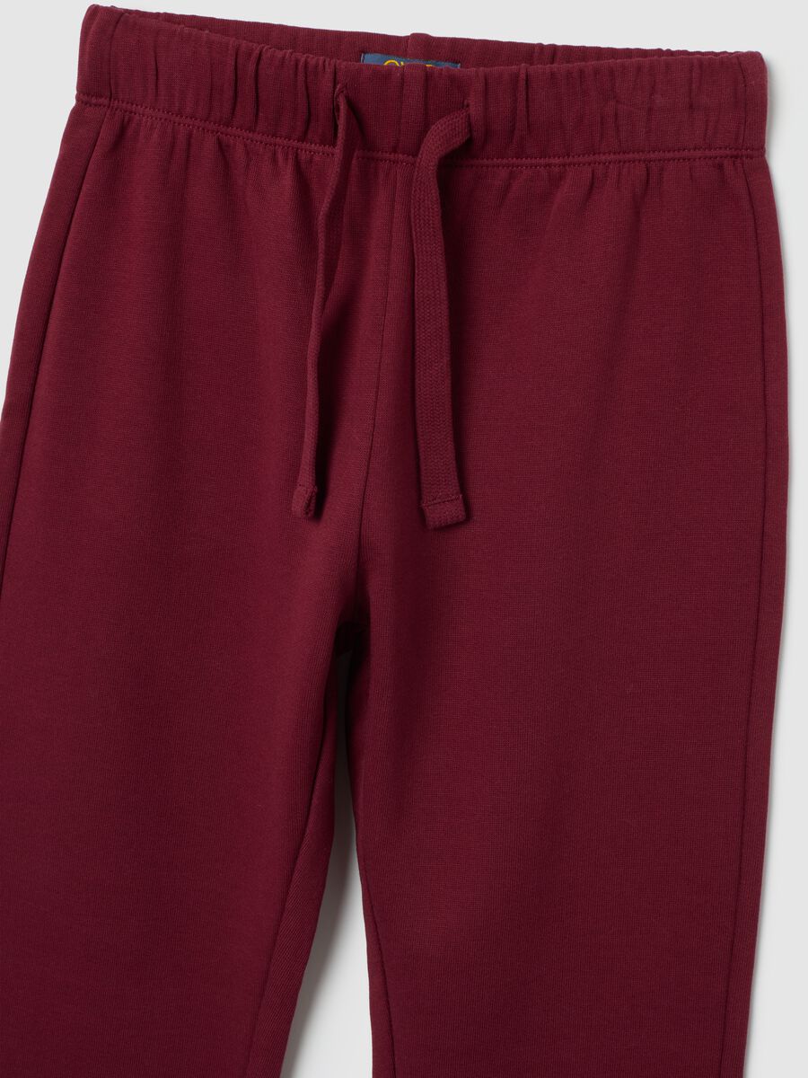 Boys' red pure cotton regular fit trousers_2