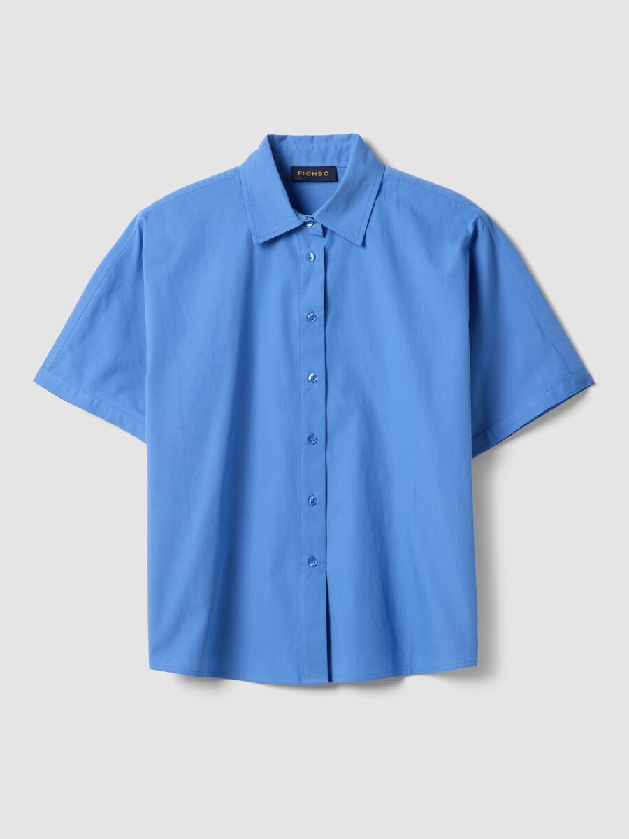 Camicia in puro cotone azzurro oversize fit_4
