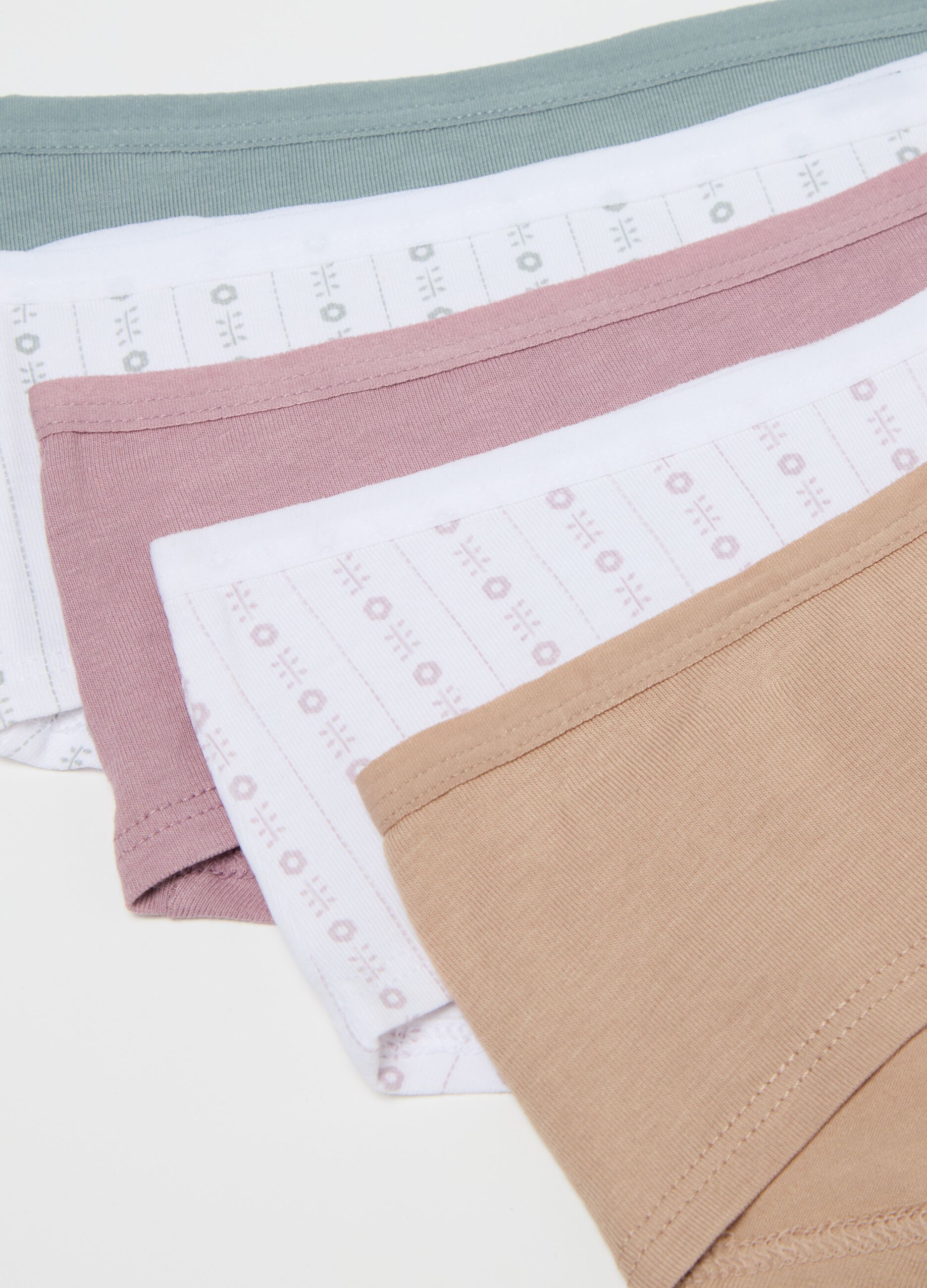 Five-pack French knickers in stretch cotton