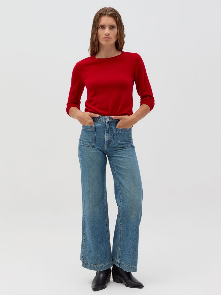 Top with round neck and small fold_1