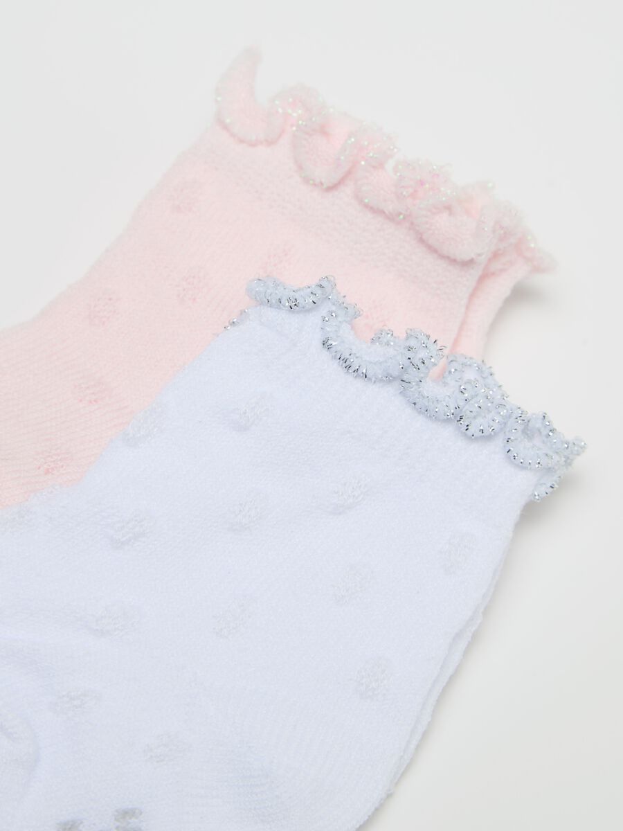 Three-pair pack socks with lurex and raised design_1