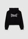 Felpa cropped con cappuccio e patch logo_4