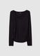 Black long-sleeved stretch viscose T-shirt_4